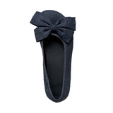 KYLETHOMASW  -  Women's Denim Bow Ballet Flats Round Toe Slip on Flat Shoes Casual Daily Korean Fashion Soft Sole Walking Shoes Zapatos De Mujer