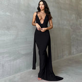 Kylethomasw High Quality Luxury Brand Women's Clothing Summer Sexy Open Back Hollowed Out Sleeveless Temperament Dress Long Skirt for Women