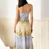KYLETHOMASW  -  Boho Beach Party Dress Summer Causal Sexy Sleeveless Strap Dresses for Women Floral Print Vintage Holiday Long Vestidos Robe