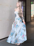 KYLETHOMASW  -  Temperament Dresses Women Sexy Floral Printed Fashion Sleeveless Slim Vintage Elegant Party Dress Elegant Ladies Backless