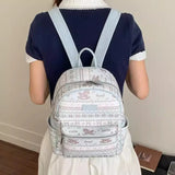 KYLETHOMASW  -  Korean Sweet Kawaii Preppy Backpack Y2k Aesthetic Cartoon Printing Schoolbag Fashion Women Travel Backpacks for College Students