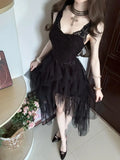 KYLETHOMASW  -  Spring French Vintage Elegant Dress Women Lace Hoolow Out Design Retro Party Dress Female Chic Casual Korean Pupolar Clothes