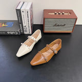 KYLETHOMASW  -  Tuizhi French-style shallow mouth soft Mary Jane shoes, summer new rivet retro niche lightweight