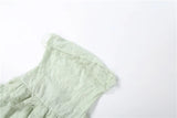 KYLETHOMASW  -  Ruffles Decoration Long Dresses Woman Chest Wrap Backless Lace Patchwork Hem Sweet Girl Street Y2K Style Elegant Vestidos