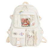 KYLETHOMASW  -  Women Backpack Multi-Pocket Nylon Girls Schoolbag Kawaii Girl Travel Student Bag