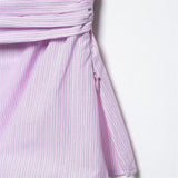 KYLETHOMASW  -  women's strapless striped top button backless decoration for spring and summer casual women's wear