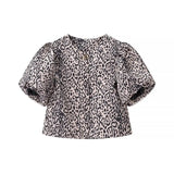 KYLETHOMASW  -  spring and summer new women's clothing fashion casual one-button bubble sleeve shirt casual short top women