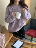 KYLETHOMASW  -   Gentle Spring Sweaters OL Knitted Chic Loose Daily 2024 Full Sleeve Minimalist Office Lady Solid Pullovers Sweet