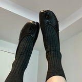 KYLETHOMASW  -  Split Toe Women Ballet Flats Fashion Tabi Shoes Casual Slip-on Loafers Ladies Pleated Leather Espadrilles Zapatillas Mujer