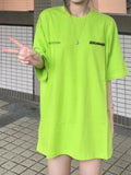 Kylethomasw Green Letter Print T Shirts Women Grunge Streetwear Oversized Tee Short Sleeve Harajuku Y2k Clothes Summmer New Girl Top