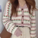 KYLETHOMASW  -  Autumn and Winter Loose Lazy Wind Knitted Cardigan Jacket New Versatile Retro Thin Sweater Women
