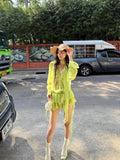 KYLETHOMASW  -  Two Piece Sets Womens Outifits Summer New High-end Designed Advanced Niche Temperature Loose Slim Shirt and Cake Skirt