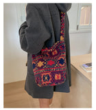 KYLETHOMASW  -  Lamb Wool Kawaii Cute Crossbody Bag Y2k Aesthetic All Match Knitted Bags for Women Harajuku Grunge Fluffy Shoulder Handbags