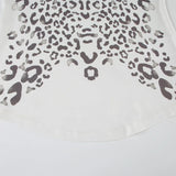 KYLETHOMASW  -  Spicy leopard print T-shirt with slanted shoulders, short sleeves, loose casual style, thin top, spring and summer new products