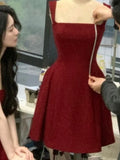 KYLETHOMASW  -  Women Elegant Solid A-line Mini Dresses New Korean Fashion Summer Plain Corset  Princess Tutu Dress Wedding Party Evening Robe
