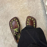 KYLETHOMASW  -  Flats Women Shoes Lace Up Leather Classic Shoes Designer Brand Sneakers 2025 Summer Fad Trend Retro Oxford