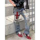 KYLETHOMASW  -  American Retro Hot Girl New Washed High Waist Jeans Women Summer Thin Slim Ripped Jeans Y2k Chic Trendy Streetwear Daily Casual