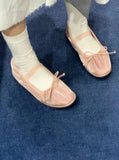 KYLETHOMASW  -  Rarely-seen ballet shoes for women - new style with bow ties and satin fabric Mary Jane flats with flat soles, single shoes.