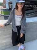 KYLETHOMASW  -  Korean Simple Oversize Blue Plaid Blouses Loose Casual Long Sleeve Shirt Women Spring Autumn New Lapel Neck Tops Mujer