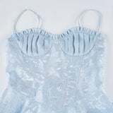KYLETHOMASW  -  Elegant Slim Fit A-Line Trim Women Dresses Summer French Chic Camisole Holiday Style Frock