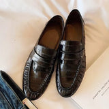 KYLETHOMASW  -  Retro Brown Soft Leather Brand Flats Women Fashion Pleated Design Loafers Comfort Outdoor Commuting Office Shoe Zapatos De Mujer
