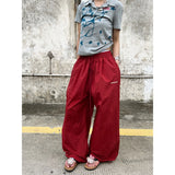 KYLETHOMASW  -  Loose American Style Red Trousers for Teenage Girls Casual Loose Fit Quick Dry Workwear Soldier Pants Men Women New Style
