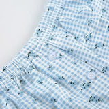 KYLETHOMASW  -  2 Piece Pajama Set Sleeveless Lace Trim Cami Top Summer Women Floral Shorts Sleepwear Sets Korean Chic Slim Fit Pyjama Home Suit