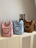 KYLETHOMASW  -  Korean Niche Lazy Style Backpack, Versatile, Casual, Lightweight, Multi-Purpose Backpack, Wide Shoulder Strap, Heart Student Cla