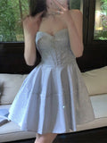 KYLETHOMASW  -  Shiny Dinner Party Dresses Women A-line Bows Sweet Spring Summer Mini Dress Vintage Korean Fashion Vestidos Mujer