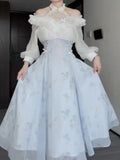 KYLETHOMASW  -  Elegant Summer Floral Lace Party Dress Women Casual Vintage Midi Dress French Lolita Korean Fashion Chic One Piece Dress