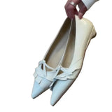 KYLETHOMASW  -  Genuine Leather Pointed Toe Women Flats Shoes Shallow Loafers Shoes Casual Walking Shoes Woman Sandals Trend Fashion Comfortable