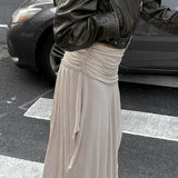 KYLETHOMASW  -  Folds Pleated Skirts Split Asymmetrical Long Skirts Women Holiday Beach Streetwear Skirts Summer Elegant Chic Harajuku 90s