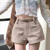 KYLETHOMASW  -  High Waist Slimming Straight Leg Casual Shorts Women's Autumn Winter Commute Versatile Butt Lifting A-Line Hot Pants