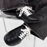 KYLETHOMASW  -  Women's Black Casual football Style Sneakers Flats Chic Shoelaces Comfy Walking Shoes Woman Trainers High Quality