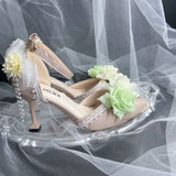 KYLETHOMASW  -  bridal wedding heels High heels shoes elegant champagne Lolita cosplay y2k accessories Wedding shoes 2000s designerdress heel