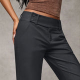 KYLETHOMASW  -  Korean Style Loose Wide Leg Suit Pants Hip Concealing Slimming Black Casual Floor Length Pants Comfortable Korean Leisure