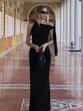 KYLETHOMASW  -  Women's Hot Sweetheart Long Dress New Fashion Asymmetric Temperament Slim Package Hip Simple Tie Dresses