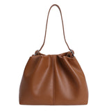 KYLETHOMASW  -  Women's Leather Drawstring Bucket Bag Minimalist Sweet Aesthetic Daily Crossbody Shoulder Bag Handbags and Purses