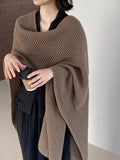 KYLETHOMASW  -  Spring Summer Women's Knitted Thin Scarf Poncho Elegant Wraps Bascis Cloak Stylish Tops