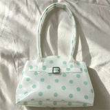 KYLETHOMASW  -  Sweet Cute Jelly Tote Bag Women Color Contrast Polka Dot Print Large Capacity Handbag Ladies Dopamine Fashion Y2K Shoulder Bags