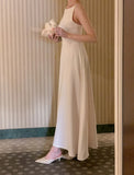 KYLETHOMASW  -  Elegant White Midi Dress Women Vintage Party Prom Spaghetti Strap Black Dresses Korean Formal Occasion Bodycon Vestidos