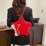 KYLETHOMASW  -  Creativity Star Accordion Pu Crossbody Backpack Women Y2k Piano Key Large Capacity Shoulder Bag Multi-purpose Fashion Handbag