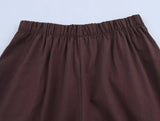 KYLETHOMASW  -  Summer French Coffee Color Pleated Wide-leg Pants Minimalist Embroidery Retro Casual Pants Women Elegant Trousers