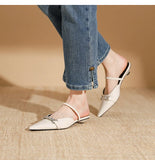 KYLETHOMASW  -  Low Shoes Ladies' Slippers Pointed Toe Butterfly-Knot Flat Spring PU Rubber Strange Style  Shoes Woman Butterfly-Knot Slipp