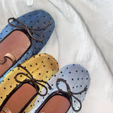 KYLETHOMASW  -  Polka Dot Ballet Flats Spring New Versatile Flat Soft Sole Shallow French Bow Single Shoes for Women