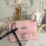 KYLETHOMASW  -  Sweet Korean Lady Style Pink Suede Handbag Straps Belts Bows Mini Storage Bags Mobile Phone Bags Women's Bag Tote Bag
