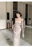 KYLETHOMASW  -  Fashion Women Evening Gown Fake 2-Piece Lace Sexy Chest Wrapped Bodycon Maxi Long Dress Elegant Lady Holiday Party Robe Vestidos