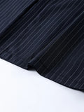 KYLETHOMASW  -  High Waist Striped Wide-Leg Pants For Woman Loose Irregular Floor-Length Trousers Single Bitton Pockets Fashion Casual Clothes