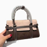 KYLETHOMASW  -  Retro Maillard Frosted Suede Shoulder Bag Women Color Block Large Capacity Stitching Crossbody Bag Ladies Versatile Handbag Chic