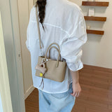 KYLETHOMASW  -  Women Mini PU Leather Tote Bag Female New Cute Crossbody Bags Lady Fashion Luxury Solid Color Simple Handbags and Purses